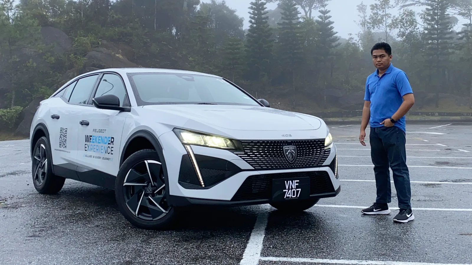 Danial Zulkipli bersama Peugeot 408 semasa media drive